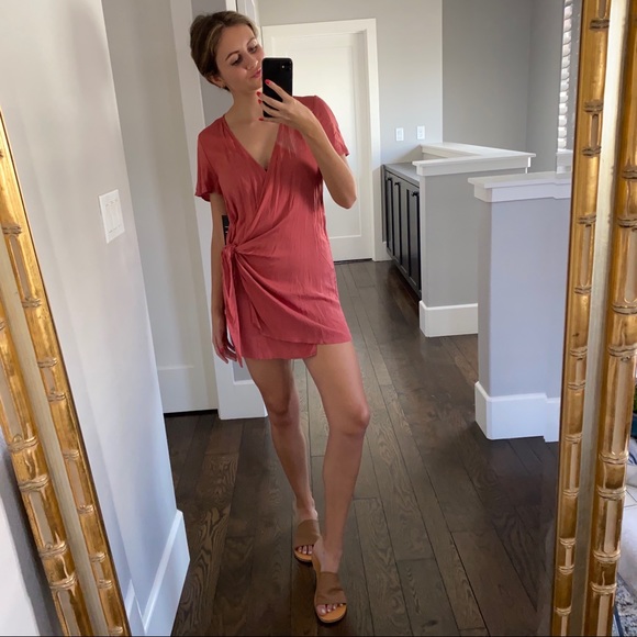 vashti rusty rose wrap dress